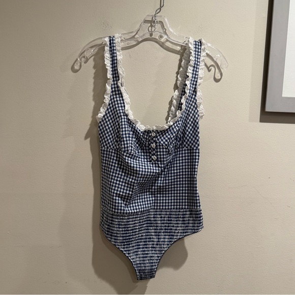 NWOT Free People Cassie Bodysuit - Black White‎ Combo small - Picture 3 of 11